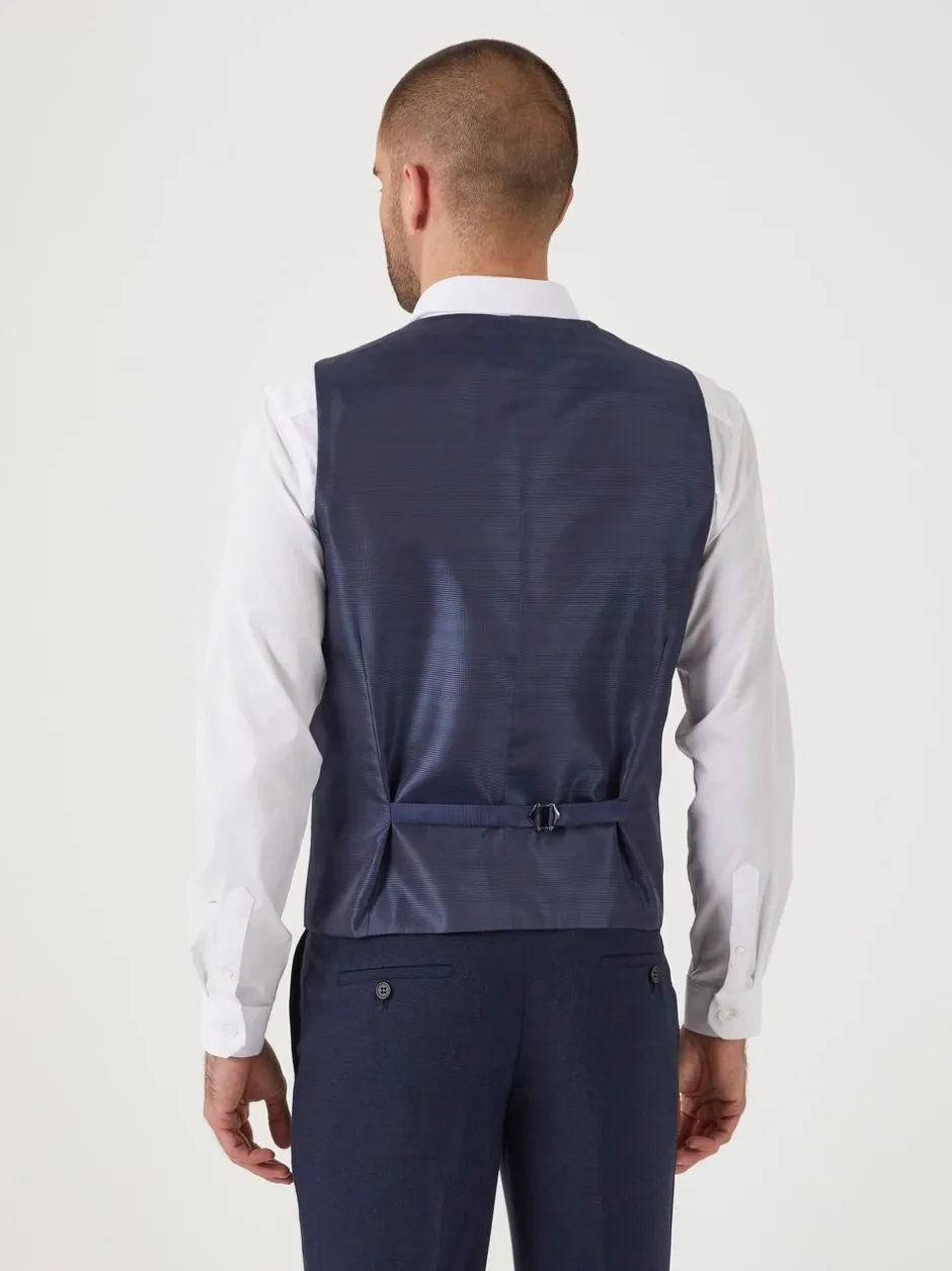 Vesten*Skopes - Dubbele knoop - Harcourt gilet maatpak met enkel rij knopen Donkerblauw
