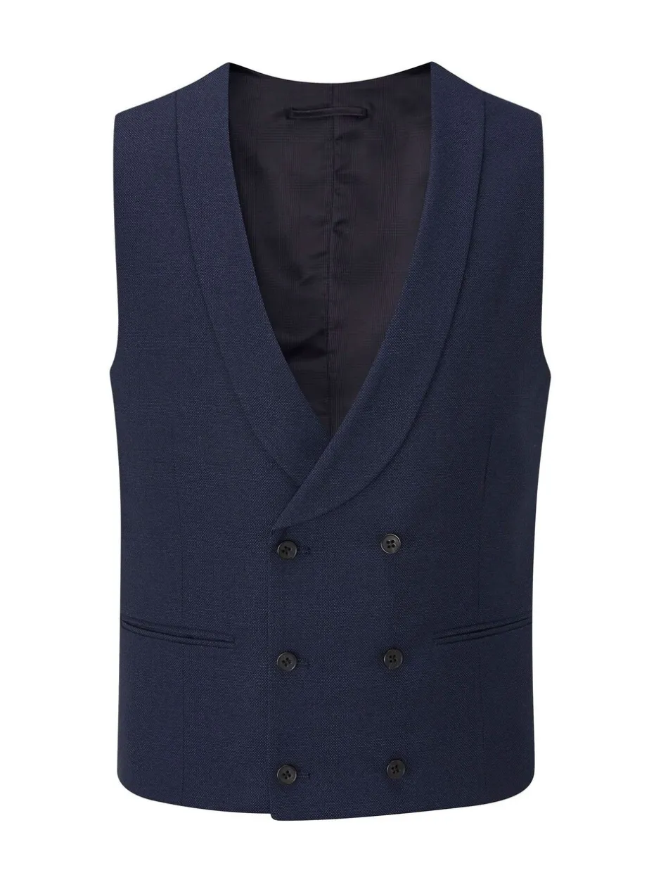 Vesten*Skopes - Dubbele knoop - Harcourt gilet maatpak met enkel rij knopen Donkerblauw