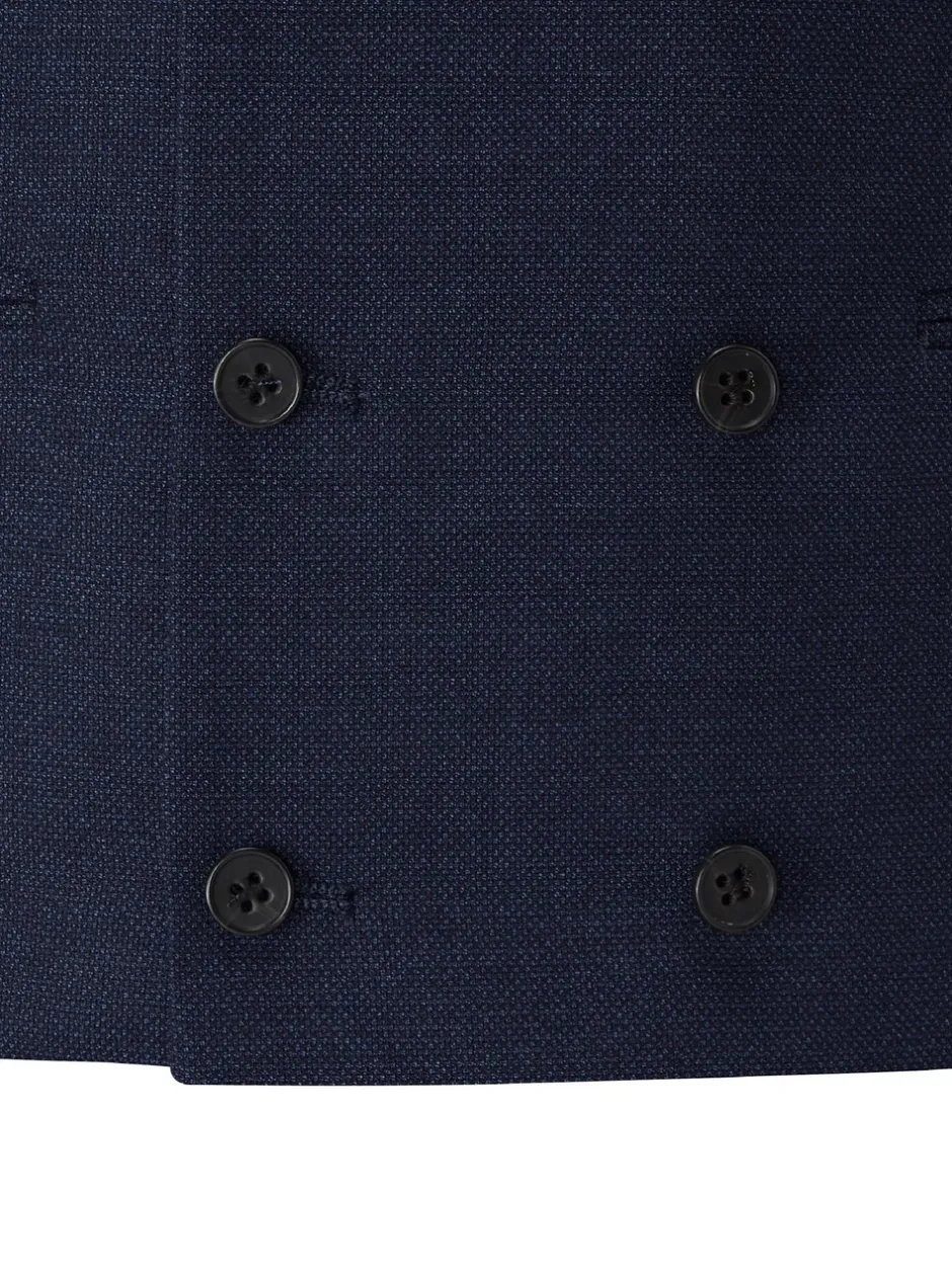Vesten*Skopes - Dubbele knoop - Harcourt gilet maatpak met enkel rij knopen Donkerblauw