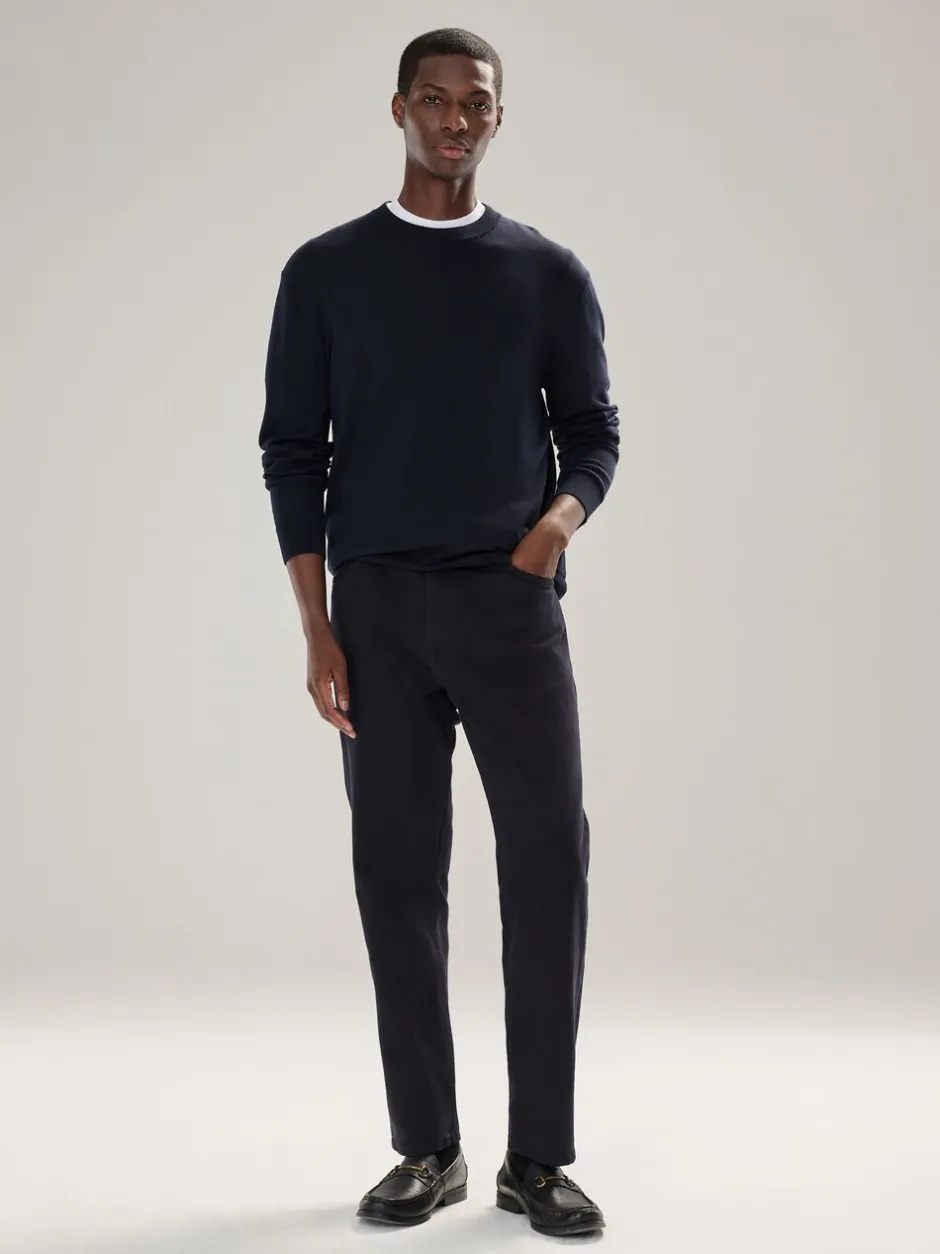 Gebreide Kleding|Next - Effen - Regular Fit Cotton Rich Crew Neck Jumper Donkerblauw
