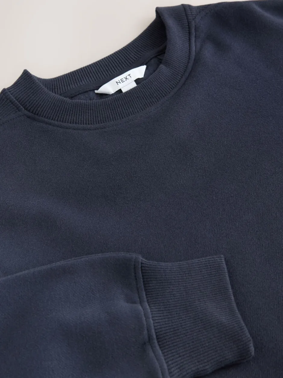 Loungewear|Hoody's En Sweatshirts|Next Donkerblauw - Essentials sweatshirt met relaxte pasvorm, lange snit en zakken