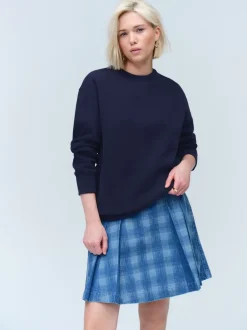Loungewear|Hoody's En Sweatshirts|Next Donkerblauw - Essentials sweatshirt met relaxte pasvorm, lange snit en zakken