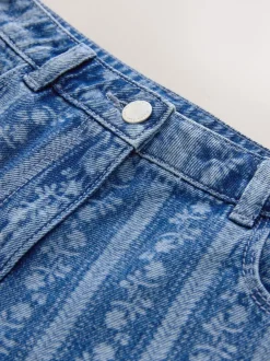 Shorts En Rokken|Next Donkerblauw - Floral Denim Shorts (3-16yrs)