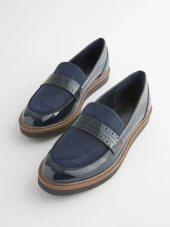 Ruimvallend En Extraruimvallend|Lage Schoenen|Next - Forever Comfort® Brogue Instappers Donkerblauw