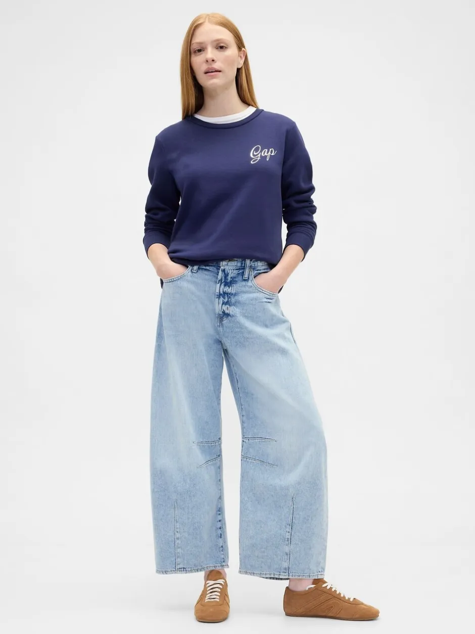 Sportkleding|Hoody's En Sweatshirts*Gap Donkerblauw - - Relaxed sweatshirt met logo