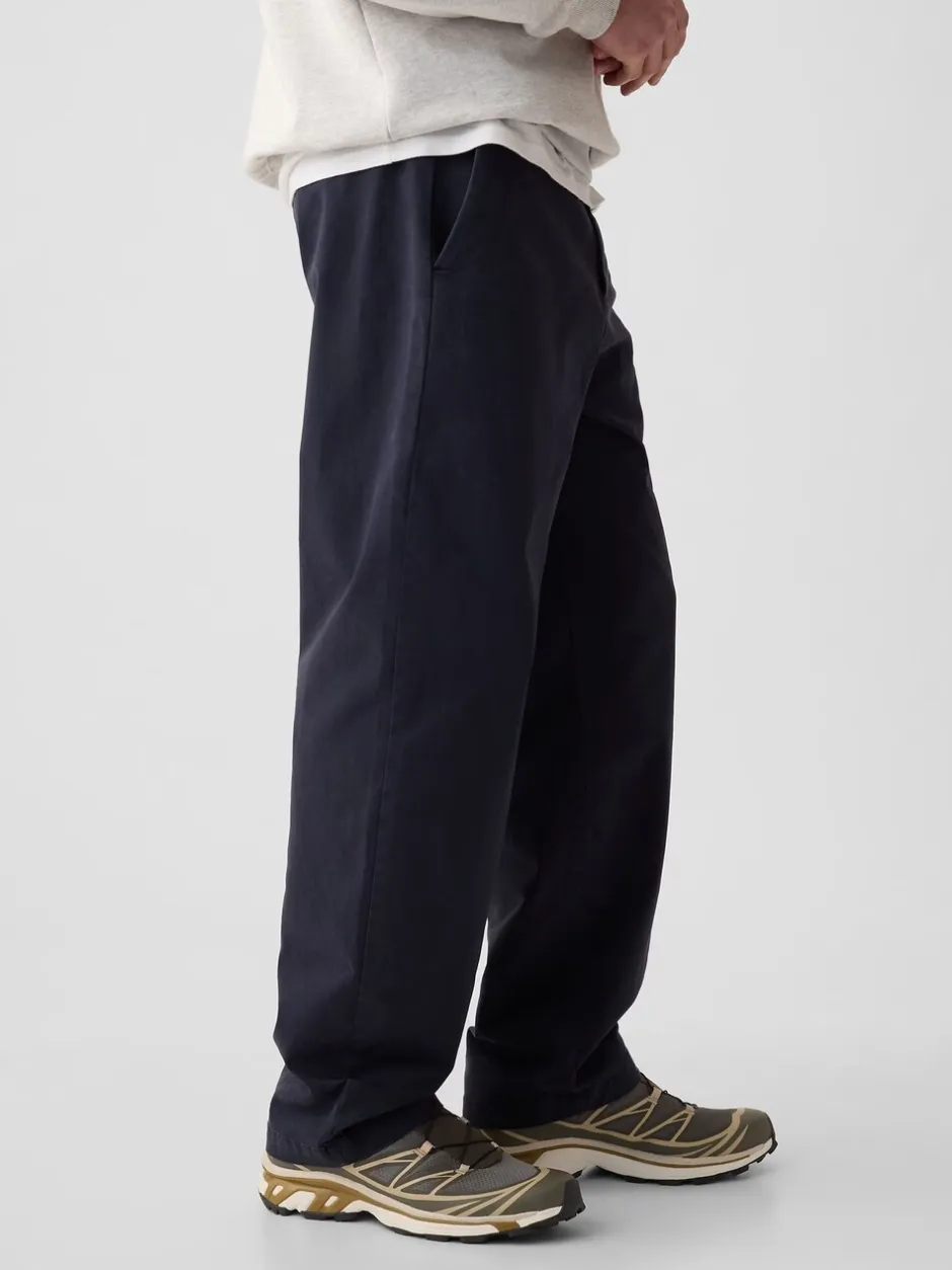 Broeken En Chino's|Gap - Baggy Fit stretchy Moderne Chino Donkerblauw