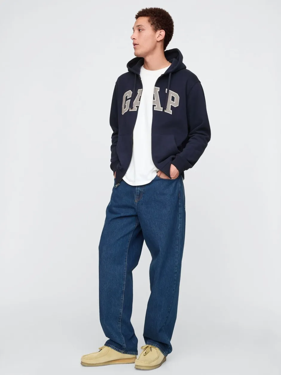 Sweaters En Hoody´S|Sweaters En Hoody´S*Gap - VintageSoft Arch Logo Full Zip Hoodie Donkerblauw