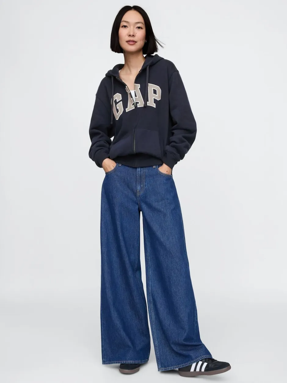 Sweaters En Hoody´S|Sweaters En Hoody´S*Gap - VintageSoft Arch Logo Full Zip Hoodie Donkerblauw