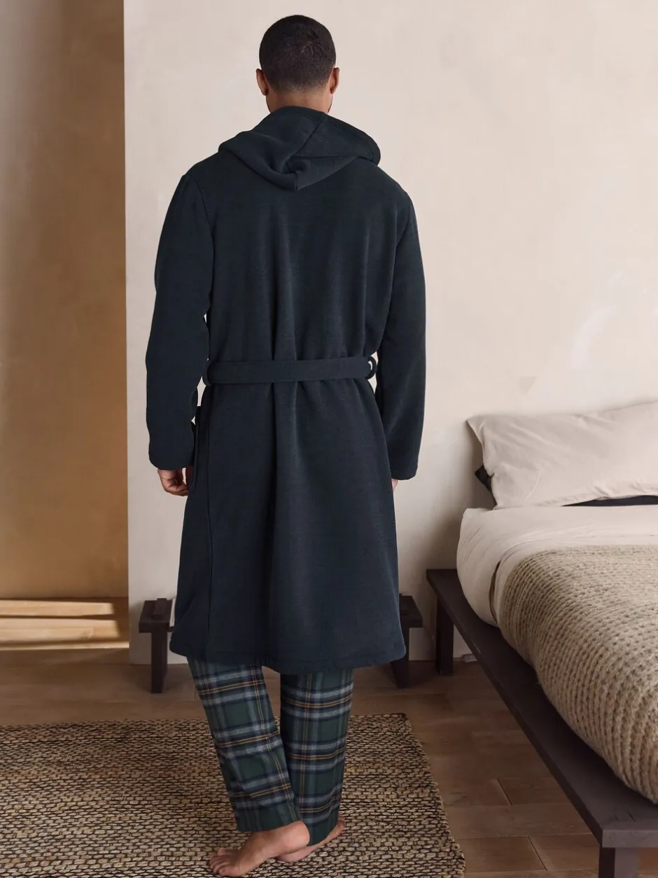 Loungewear|Kamerjassen En Badjassen*Next - Geribbelde kamerjas met textuur Donkerblauw