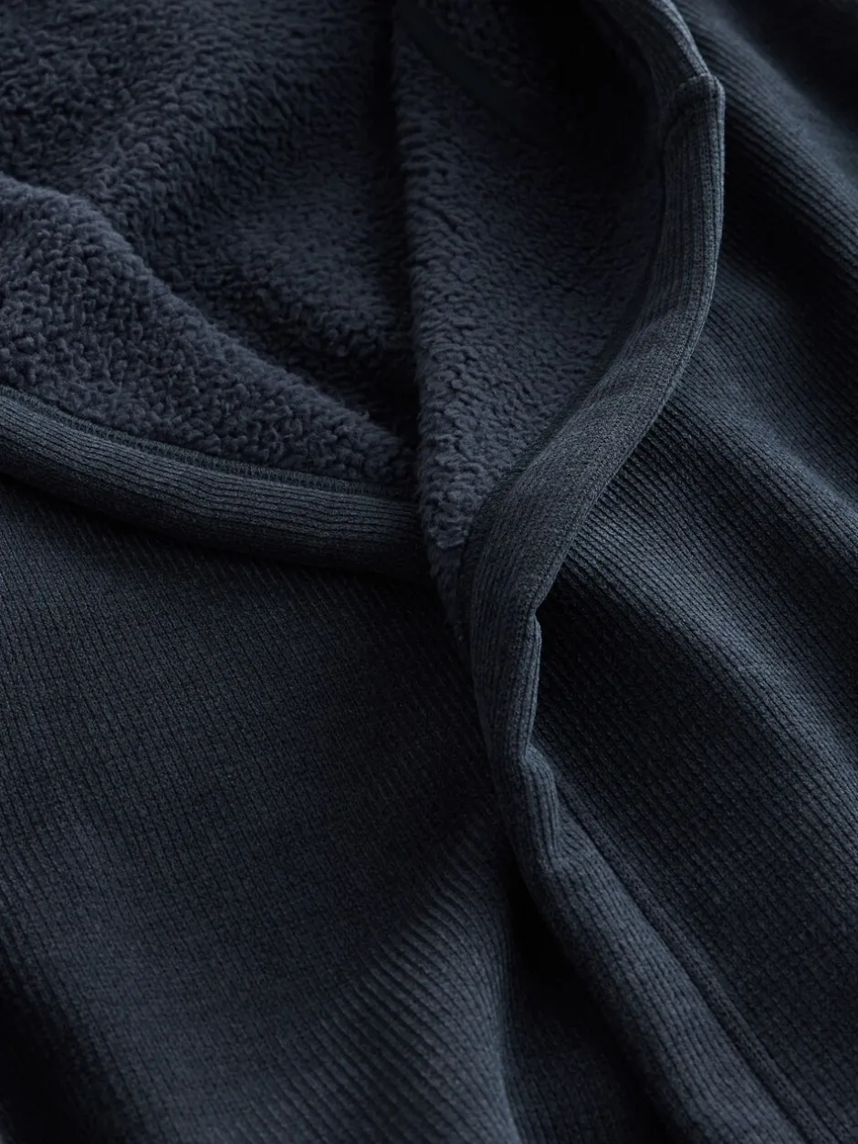 Loungewear|Kamerjassen En Badjassen*Next - Geribbelde kamerjas met textuur Donkerblauw