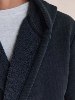 Loungewear|Kamerjassen En Badjassen*Next - Geribbelde kamerjas met textuur Donkerblauw