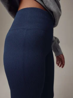Leggings En Joggingbroeken*Next Donkerblauw - Geribbelde naadloze legging met hoge taille
