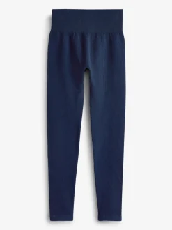 Leggings En Joggingbroeken*Next Donkerblauw - Geribbelde naadloze legging met hoge taille