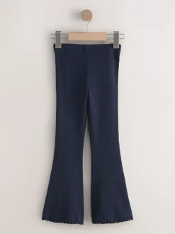 Broeken En Leggings|Next Donkerblauw - Geribde uitlopende legging (3-16 jr)