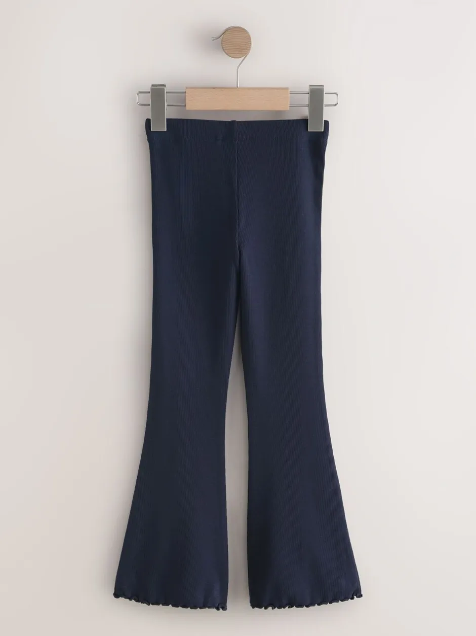 Broeken En Leggings|Next Donkerblauw - Geribde uitlopende legging (3-16 jr)
