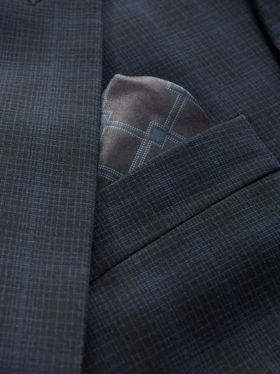 Blazers En Business-Jasjes|Pakken*Next Donkerblauw - Geruit kostuum met smalle pasvorm: colbert