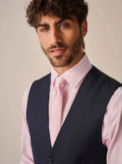 Vesten*Next Donkerblauw - Herenvest met textuur