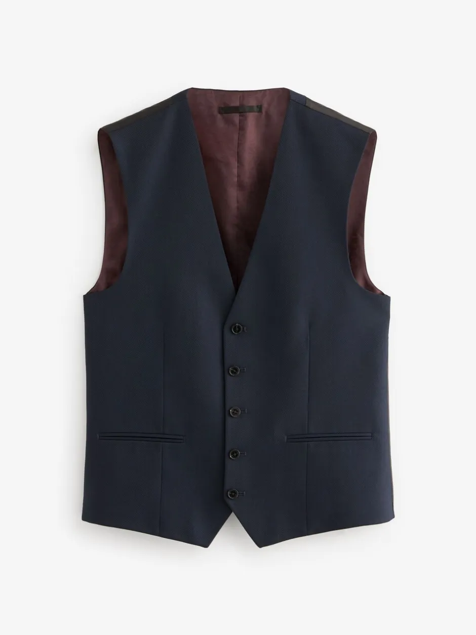 Vesten*Next Donkerblauw - Herenvest met textuur