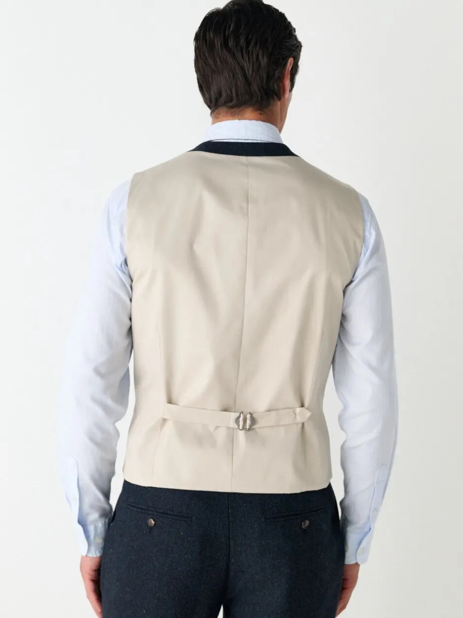 Vesten|Next - Herringbone Wool Blend Suit Waistcoast Donkerblauw