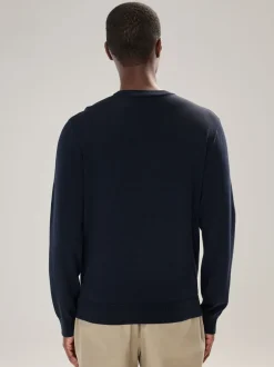 Gebreide Kleding*Next - Hertlogo - Regular Fit Cotton Rich Crew Neck Jumper Donkerblauw