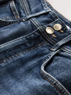 Jeans|Next - High Rise stretchy Jeans met wijde pijpen Donkerblauw