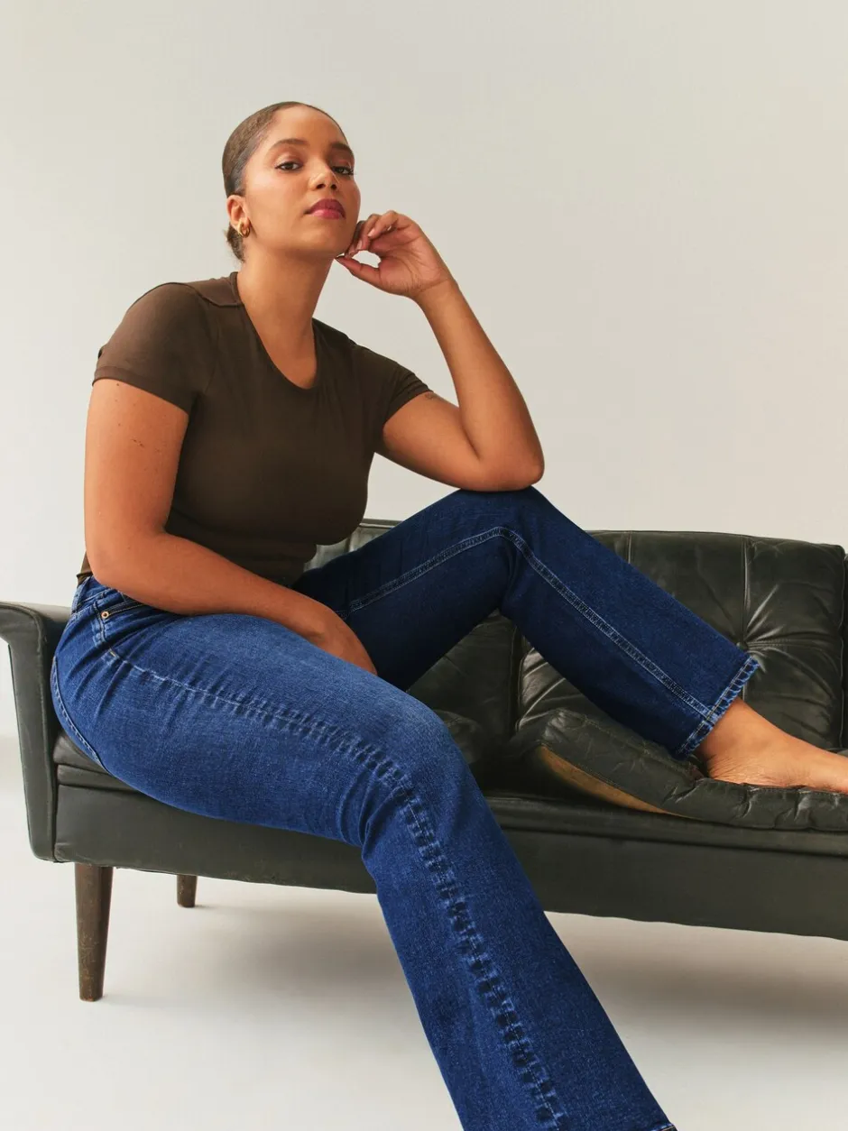 Jeans|Next Donkerblauw - Hourglass Stretch Bootcut Denim Jeans