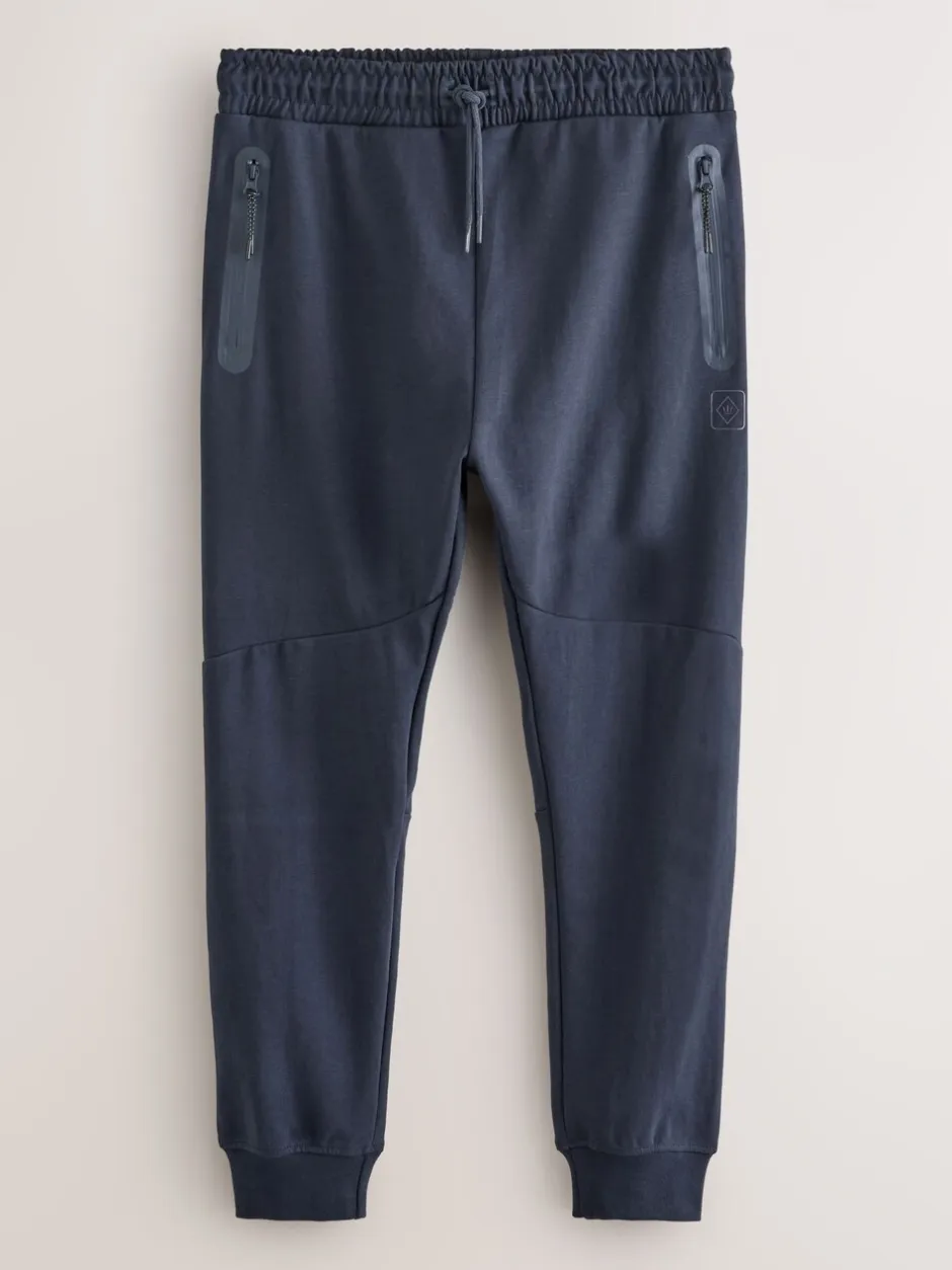 Joggingbroeken|Next - Interlock Soft Touch Cuffed Joggers Donkerblauw