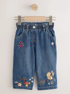 Jeans En Joggingbroeken|Jeans|Next Donkerblauw - Jeans met muizenborduursel (3mnd -7jr)