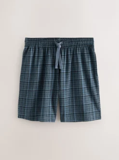 Pyjama's|Next Donkerblauw - Jersey Check Pyjamas Shorts 2 Pack