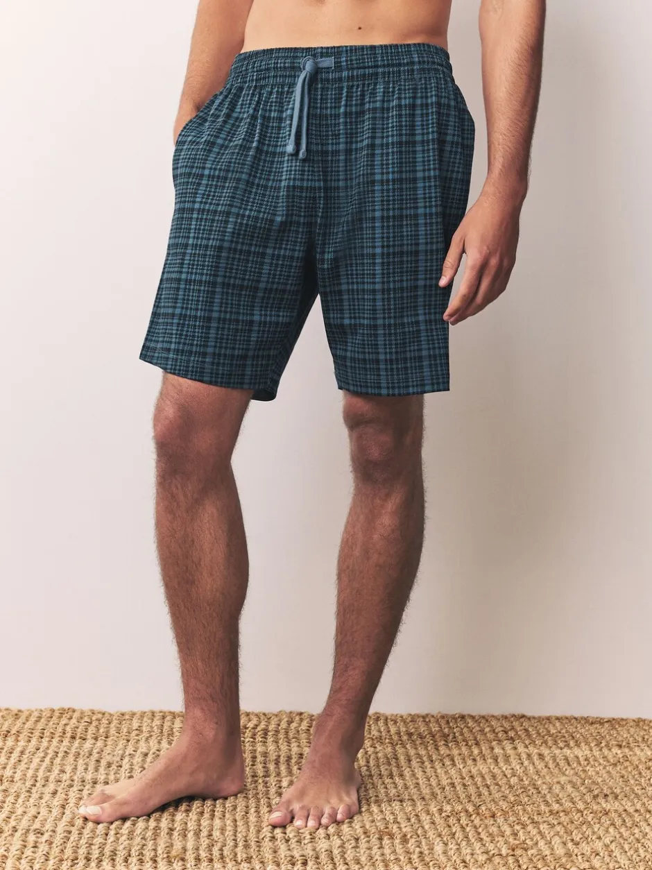 Pyjama's|Next Donkerblauw - Jersey Check Pyjamas Shorts 2 Pack