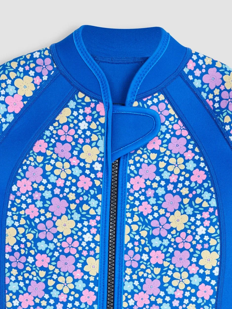 Badkleding|Jojo Maman Bébé - Floral Print Junior Wetsuit Donkerblauw