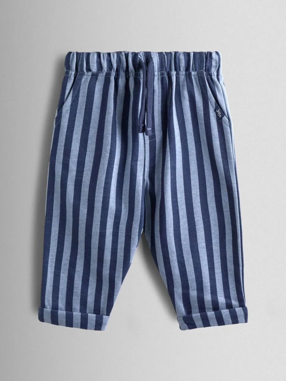 Jeans En Joggingbroeken|Jojo Maman Bébé - 2-Pack Stripe & Plain Joggers Donkerblauw