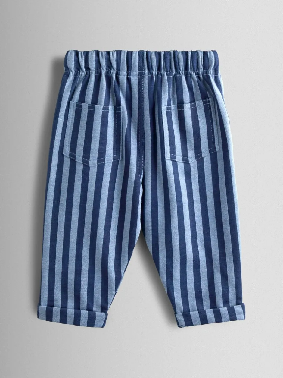 Jeans En Joggingbroeken|Jojo Maman Bébé - 2-Pack Stripe & Plain Joggers Donkerblauw