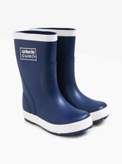 Laarzen|Laarzen|Jojo Maman Bébé - Contrast Trim Lined Wellies Donkerblauw