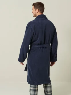 Loungewear|Kamerjassen En Badjassen|Next Donkerblauw - Katoenen kamerjas van badstof