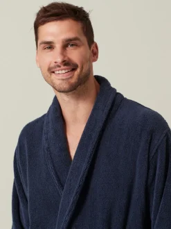 Loungewear|Kamerjassen En Badjassen|Next Donkerblauw - Katoenen kamerjas van badstof