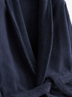 Loungewear|Kamerjassen En Badjassen|Next Donkerblauw - Katoenen kamerjas van badstof
