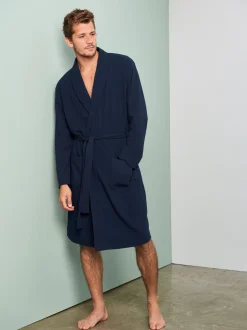 Loungewear|Kamerjassen En Badjassen*Next - Lichte badjas met wafelstructuur Donkerblauw