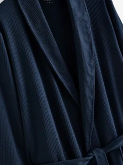 Loungewear|Kamerjassen En Badjassen*Next - Lichte badjas met wafelstructuur Donkerblauw