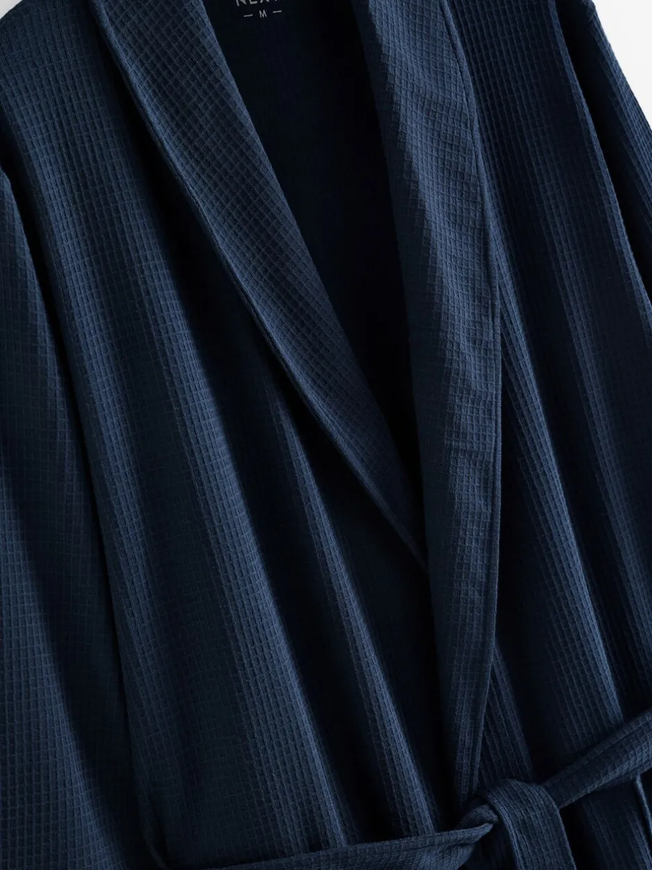 Loungewear|Kamerjassen En Badjassen*Next - Lichte badjas met wafelstructuur Donkerblauw
