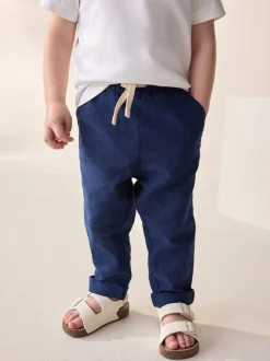 Broeken En Chino's*Next - Linnen Blend broek met elastische taille (3mnd-7jr) Donkerblauw