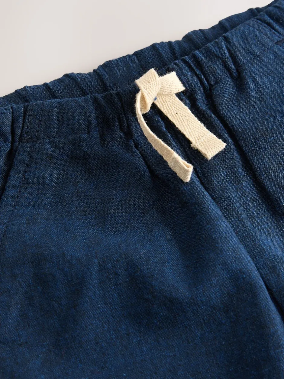 Broeken En Chino's*Next - Linnen Blend broek met elastische taille (3mnd-7jr) Donkerblauw