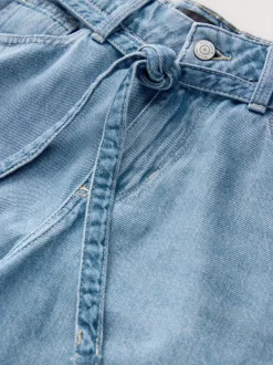 Shorts|Next - Lyocell Mix Denim shorts met stropdas Donkerblauw