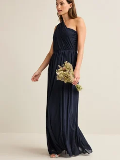 Gelegenheidskleding|Next Donkerblauw - Multiway mesh Maxi-jurk voor Bruiloftsgasten