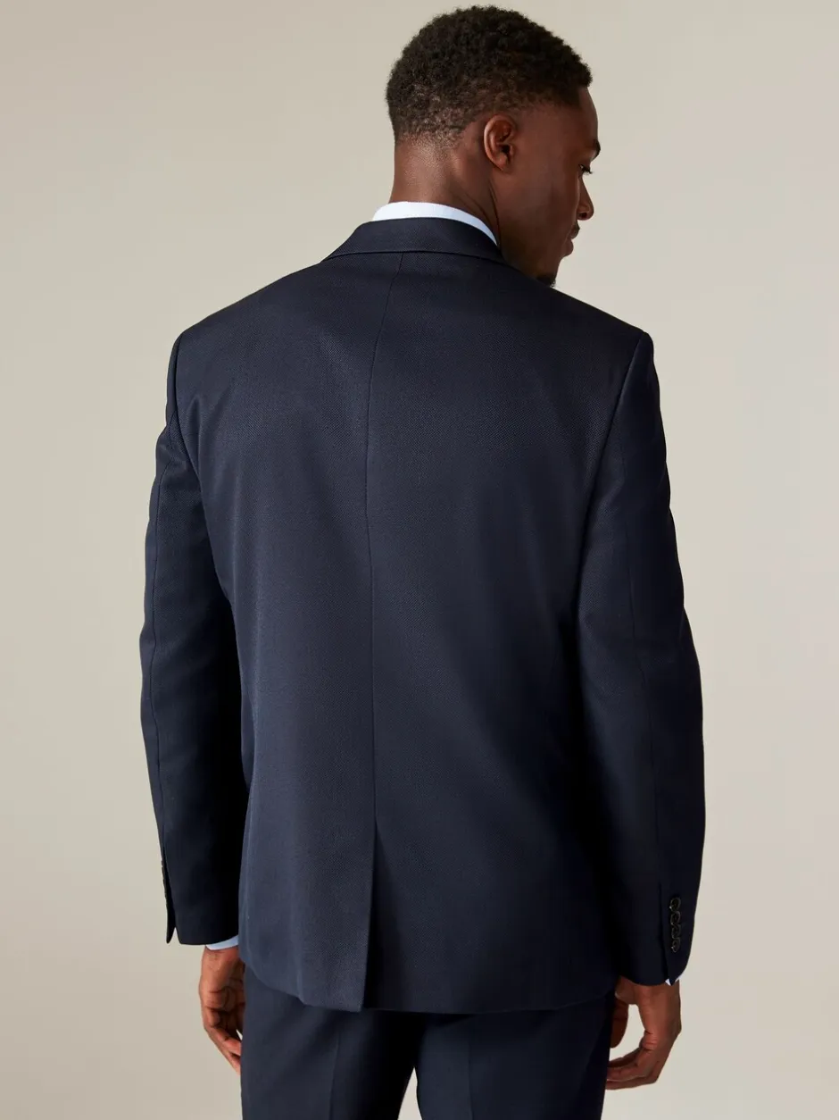 Blazers En Business-Jasjes|Pakken*Next - Normale Pasvorm - Kostuum met textuur: colbert Donkerblauw
