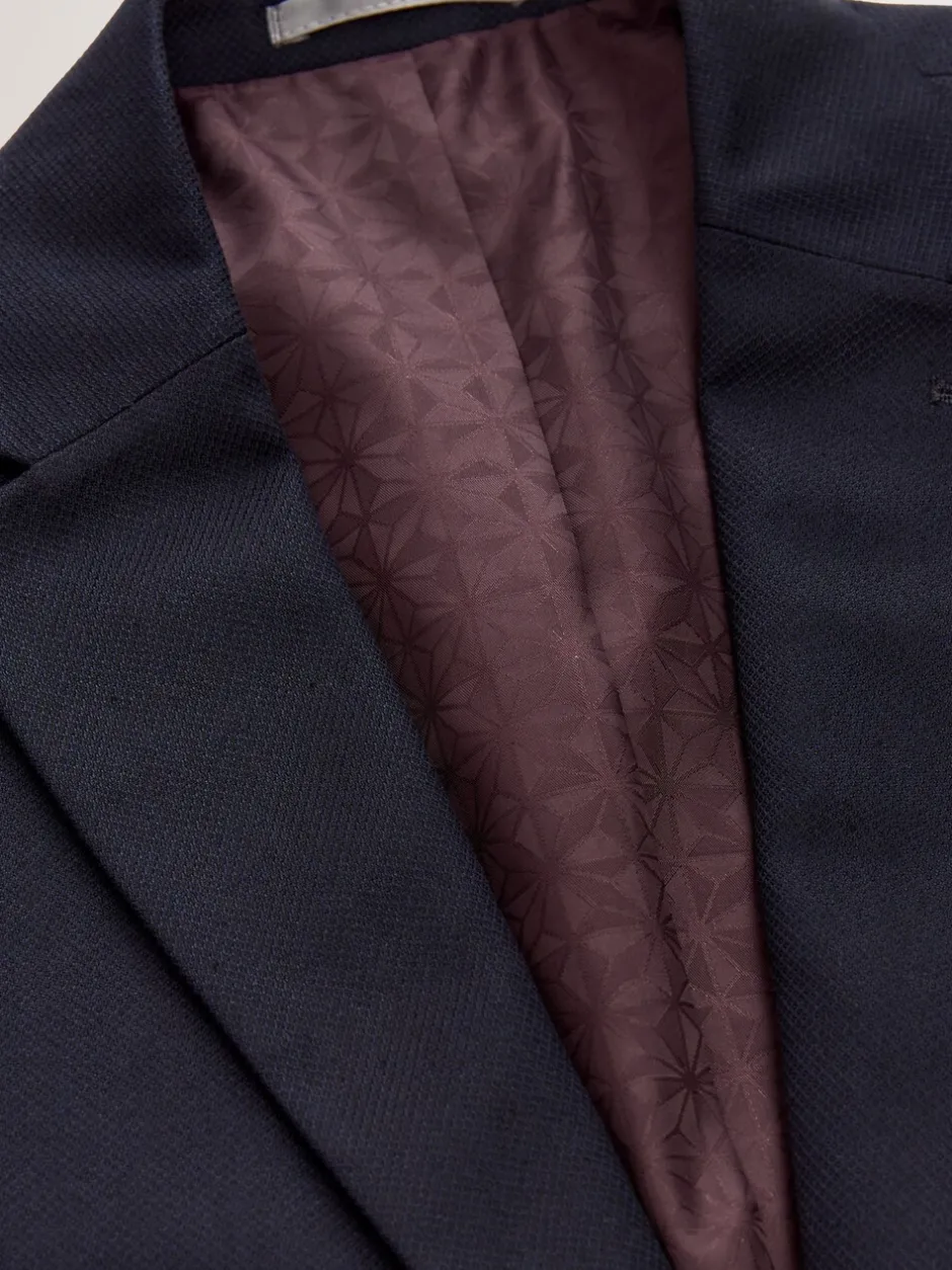 Blazers En Business-Jasjes|Pakken*Next - Normale Pasvorm - Kostuum met textuur: colbert Donkerblauw