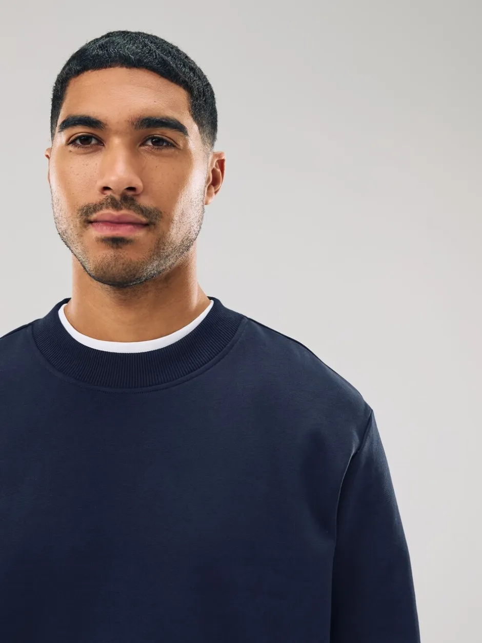 Sweaters En Hoody´S|Sweaters En Hoody´S*Next Donkerblauw - Normale Pasvorm - Heavyweight Cotton Rich Crew Neck Sweatshirt