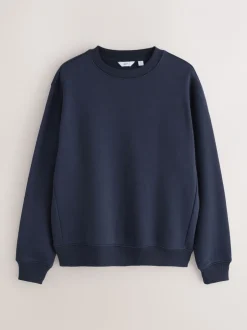 Sweaters En Hoody´S|Sweaters En Hoody´S*Next Donkerblauw - Normale Pasvorm - Heavyweight Cotton Rich Crew Neck Sweatshirt
