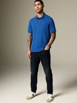 Poloshirts|T-Shirts En Hemden*Next Donkerblauw - Normale Pasvorm - Piqué poloshirt met korte mouwen