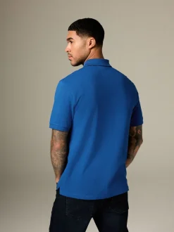 Poloshirts|T-Shirts En Hemden*Next Donkerblauw - Normale Pasvorm - Piqué poloshirt met korte mouwen